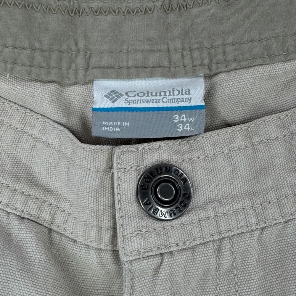Columbia Mens 36x34 Roc Pants‎ Tan Khaki Cotton Canvas Straight Leg AM8564 FLAW